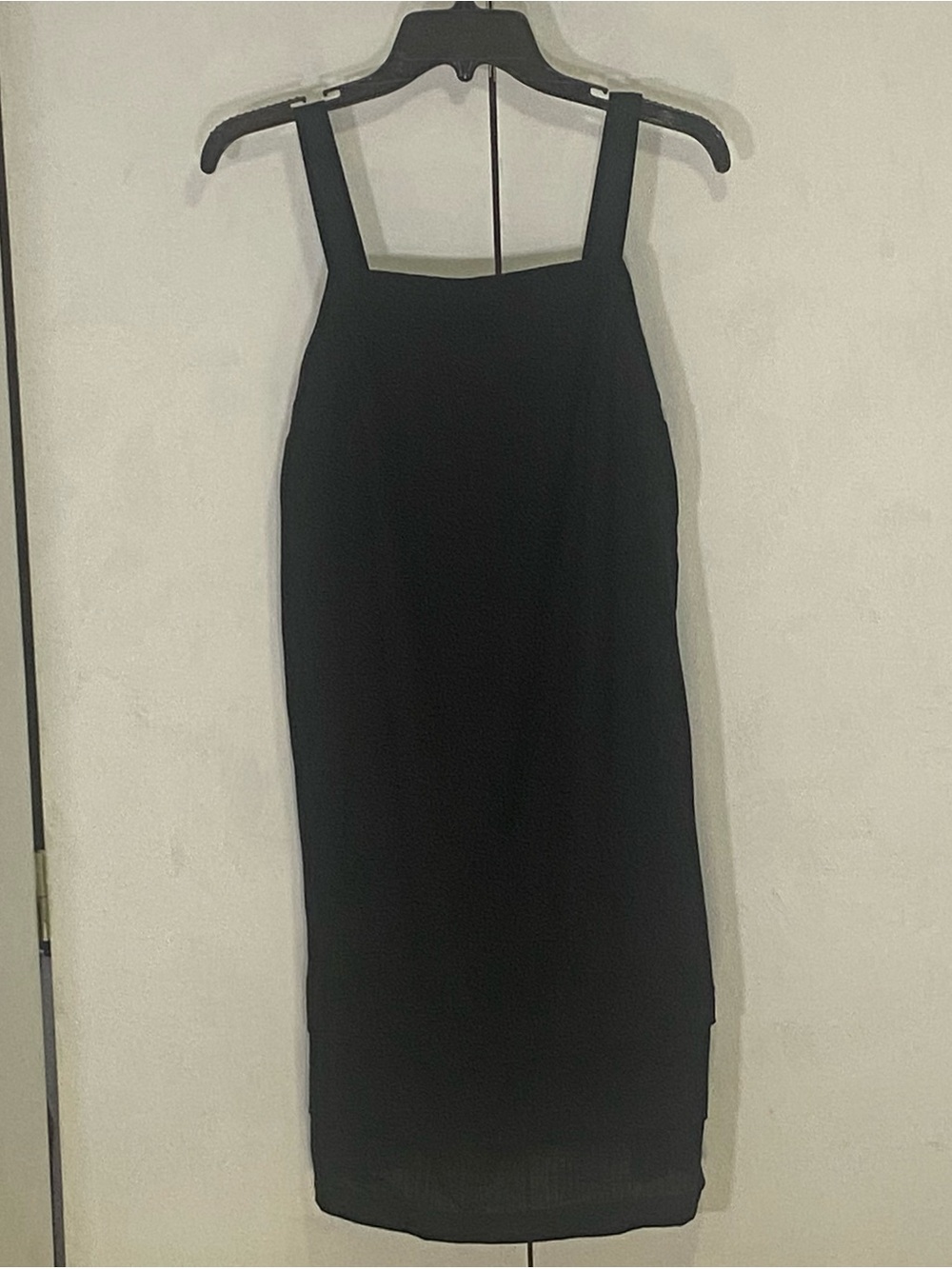 Time and Tru Black Sleeveless Midi Shift Dress Linen Blend Small
